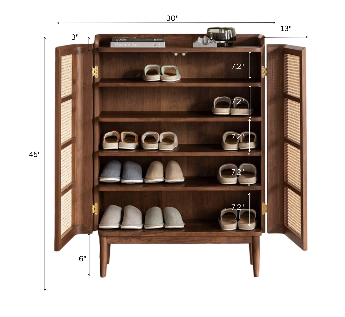 Vyut 45" Wooden Shoe Cabinet