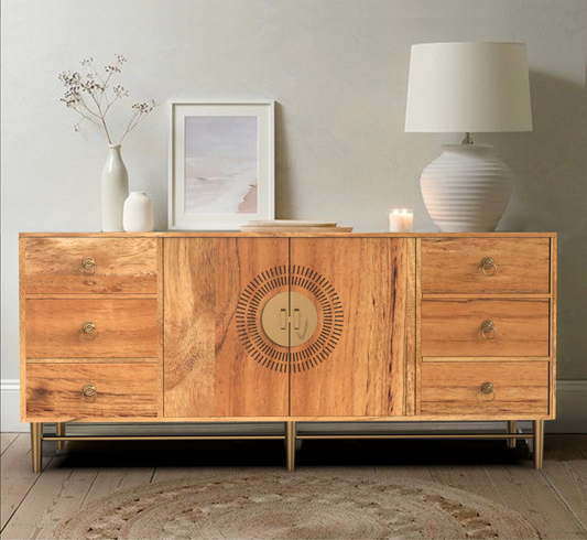 Eclectic Wooden 72" Sideboard