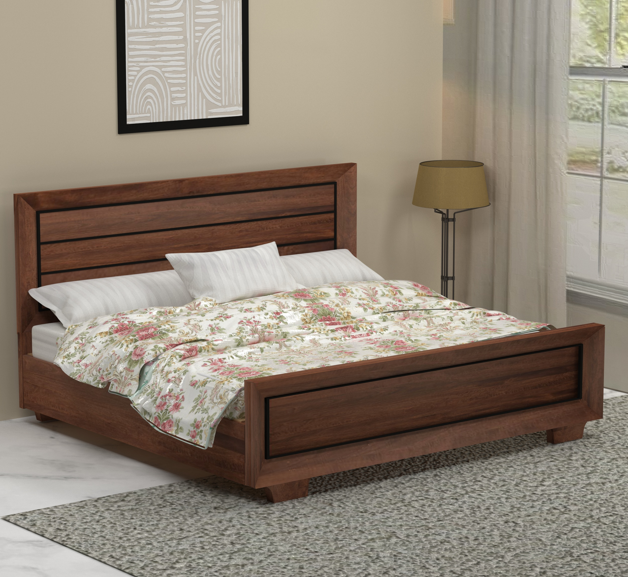 Aarna 100% Solid Wood Bed