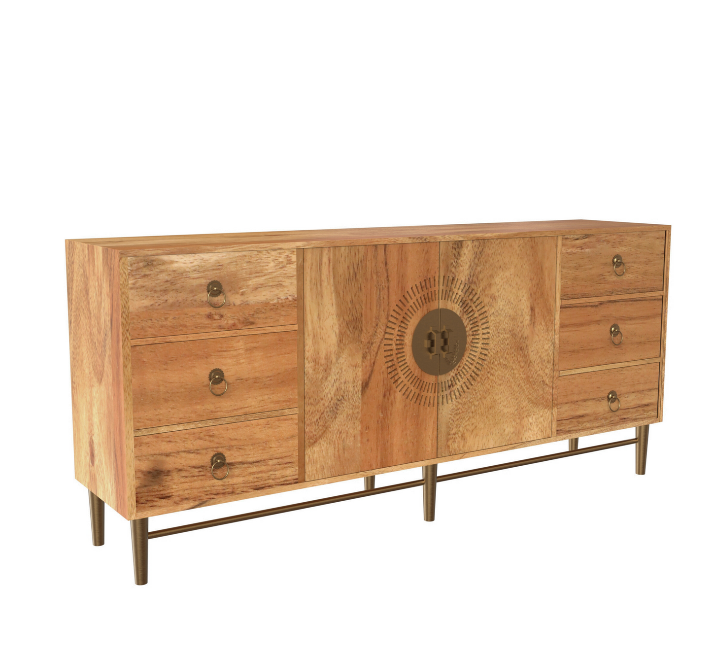 Eclectic Wooden 72" Sideboard