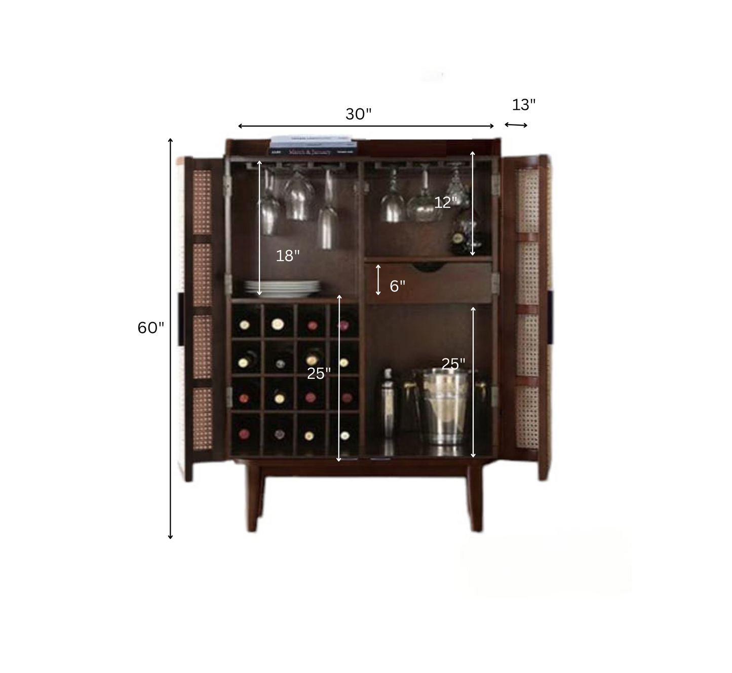 Vyut 60" Wooden Bar Cabinet