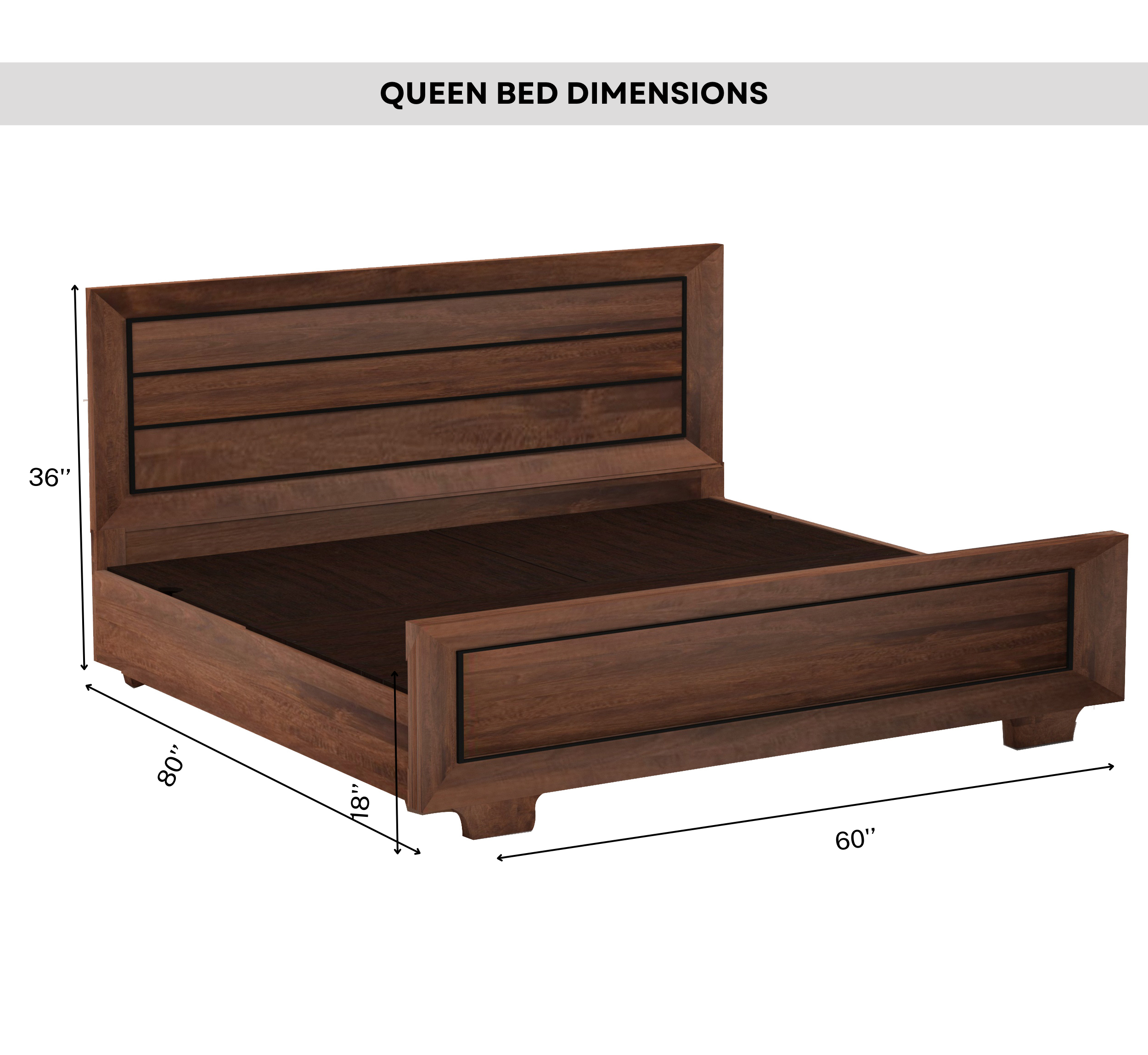 Aarna 100% Solid Wood Bed