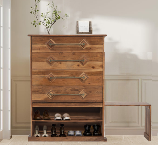 Rhombus Wooden 6-Tier Shoe Cabinet