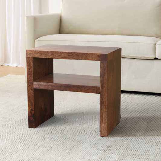 Mile Wooden 2-Tier Side Table