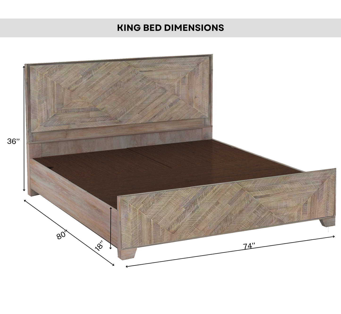 Parque 100% Solid Wood Bed