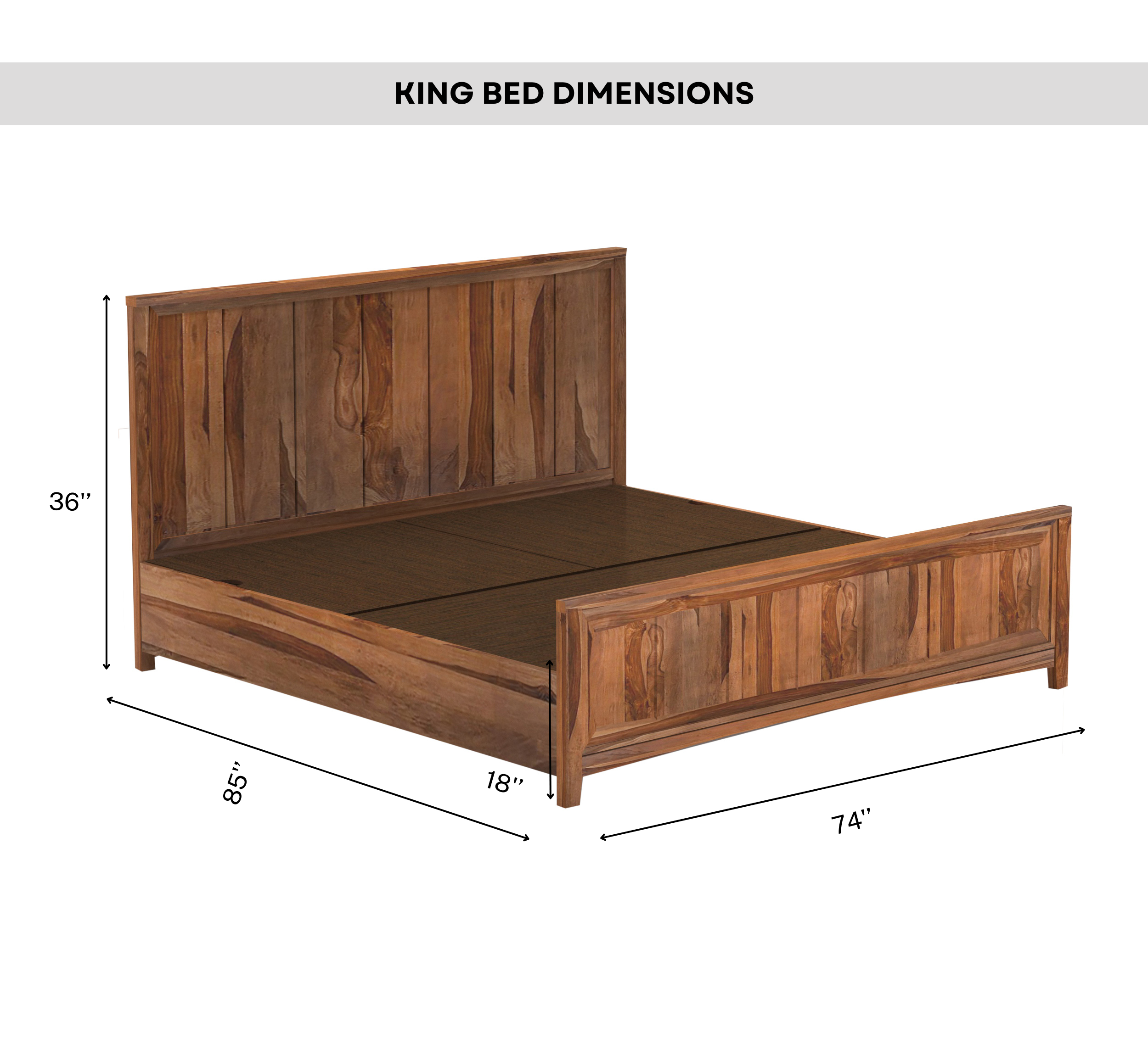 Mile 100% Solid Wood Bed