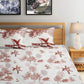 Cream Floral TC Cotton Blend King Size Fitted Bedsheet with 2 Pillow Covers-2