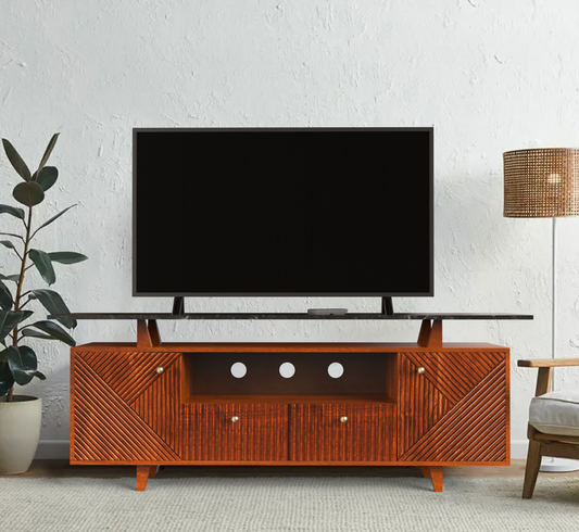 Sloan Wooden Marble-Top TV Cabinet
