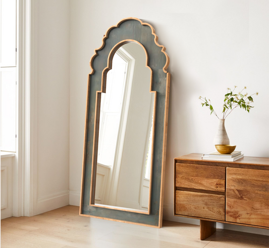 Jharokha Arched Wooden 6FT Mirror