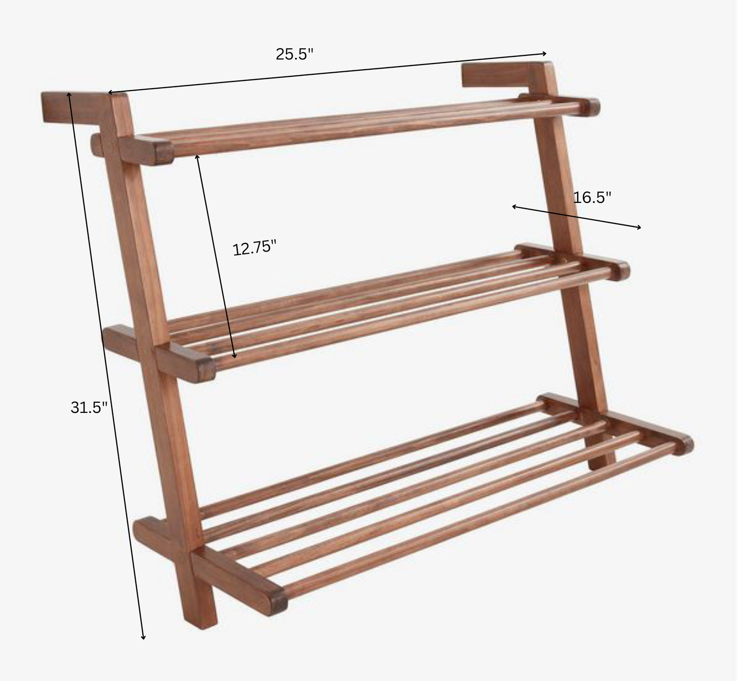 Ohana Wooden 3-Tier Shoe Rack