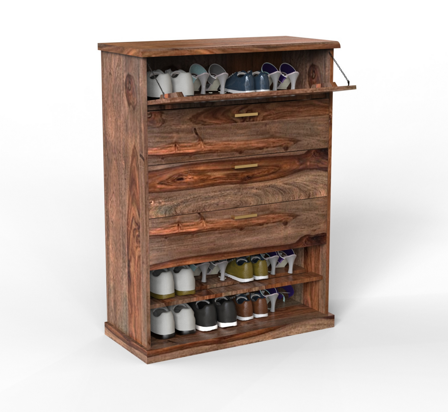 Luxe Wooden 6-Tier Shoe Cabinet