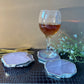 Rose Quartz Silver Plated Table Coaster for Bar Beer Coffee Tea Drinking Coasters for Dining Table Hot Pots Set of 2- Pink