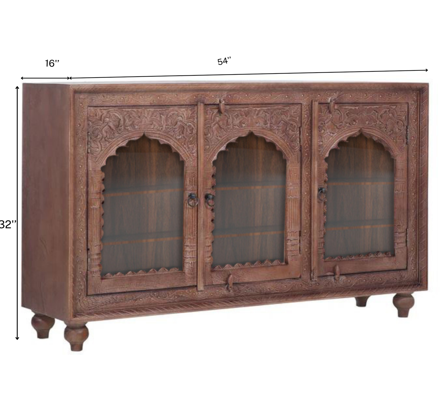 Aakrit Wooden 54" Crockery Cabinet