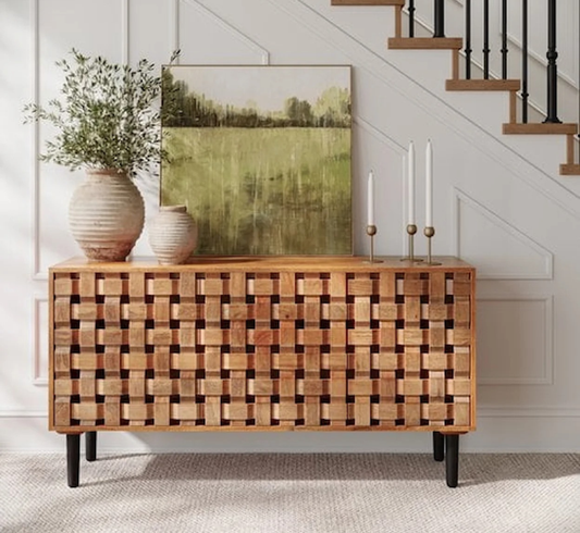 Woven Wooden 60" Sideboard