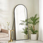 Arched Metal Floor Mirror with Stand