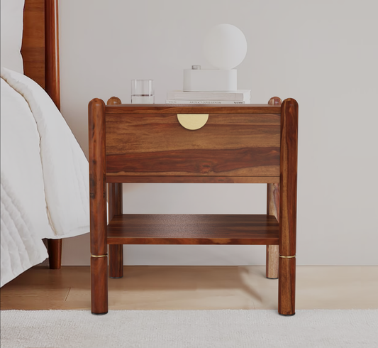 Luxe Wooden Bedside Table