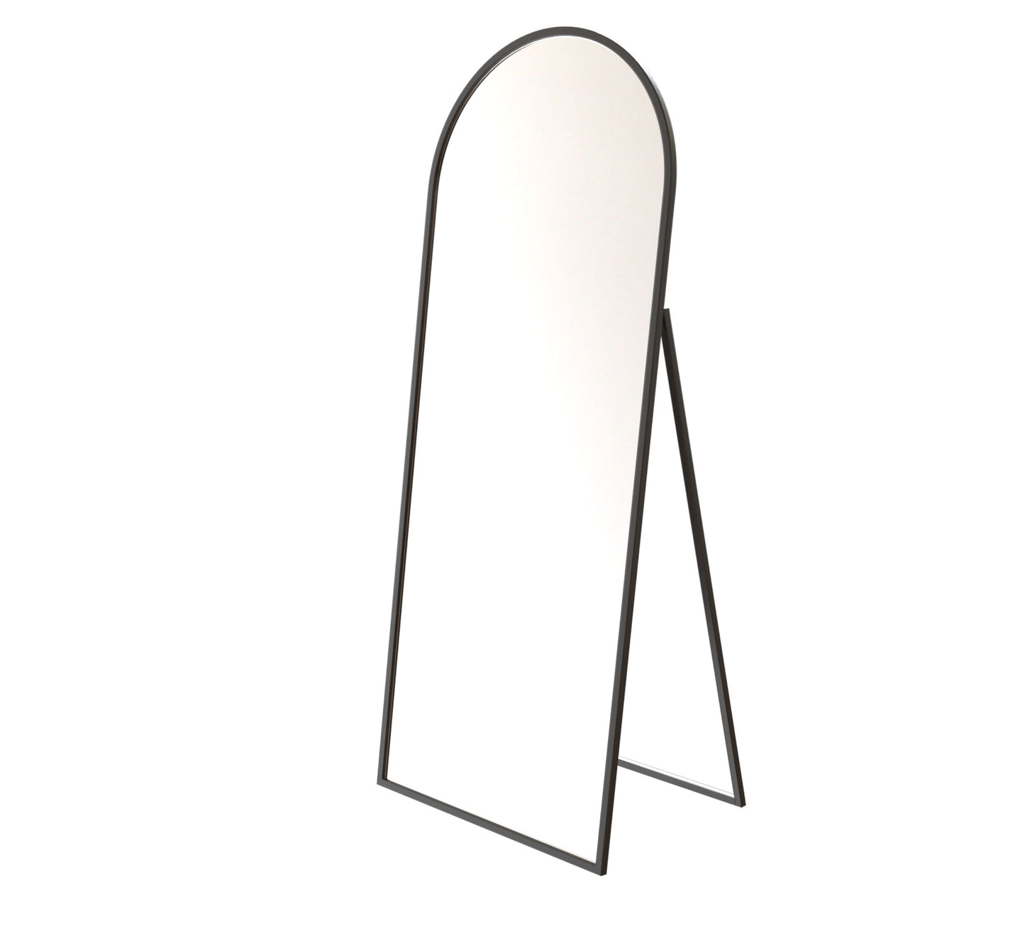 Arched Metal Floor Mirror with Stand