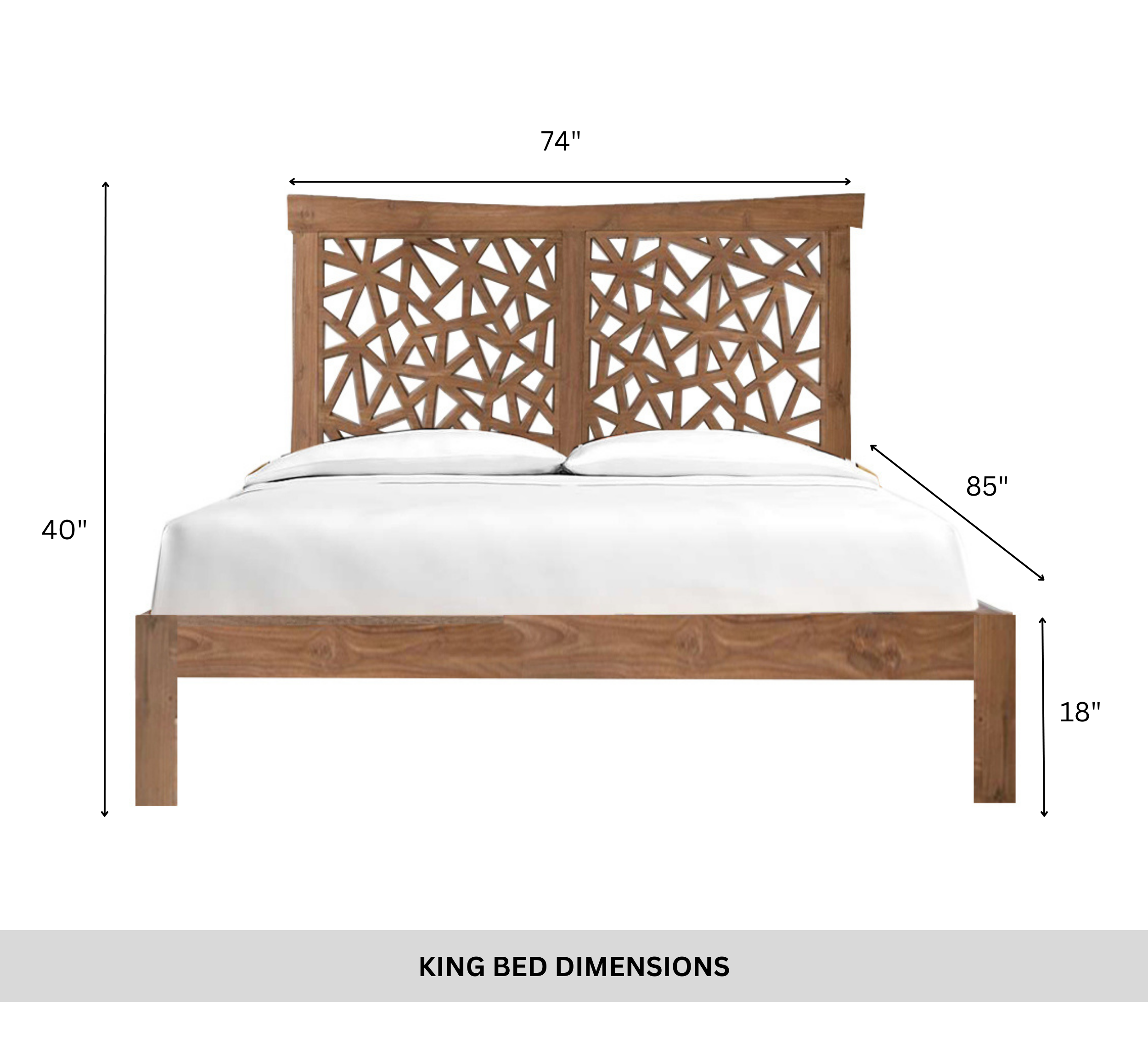 Inaya 100% Solid Wood Bed