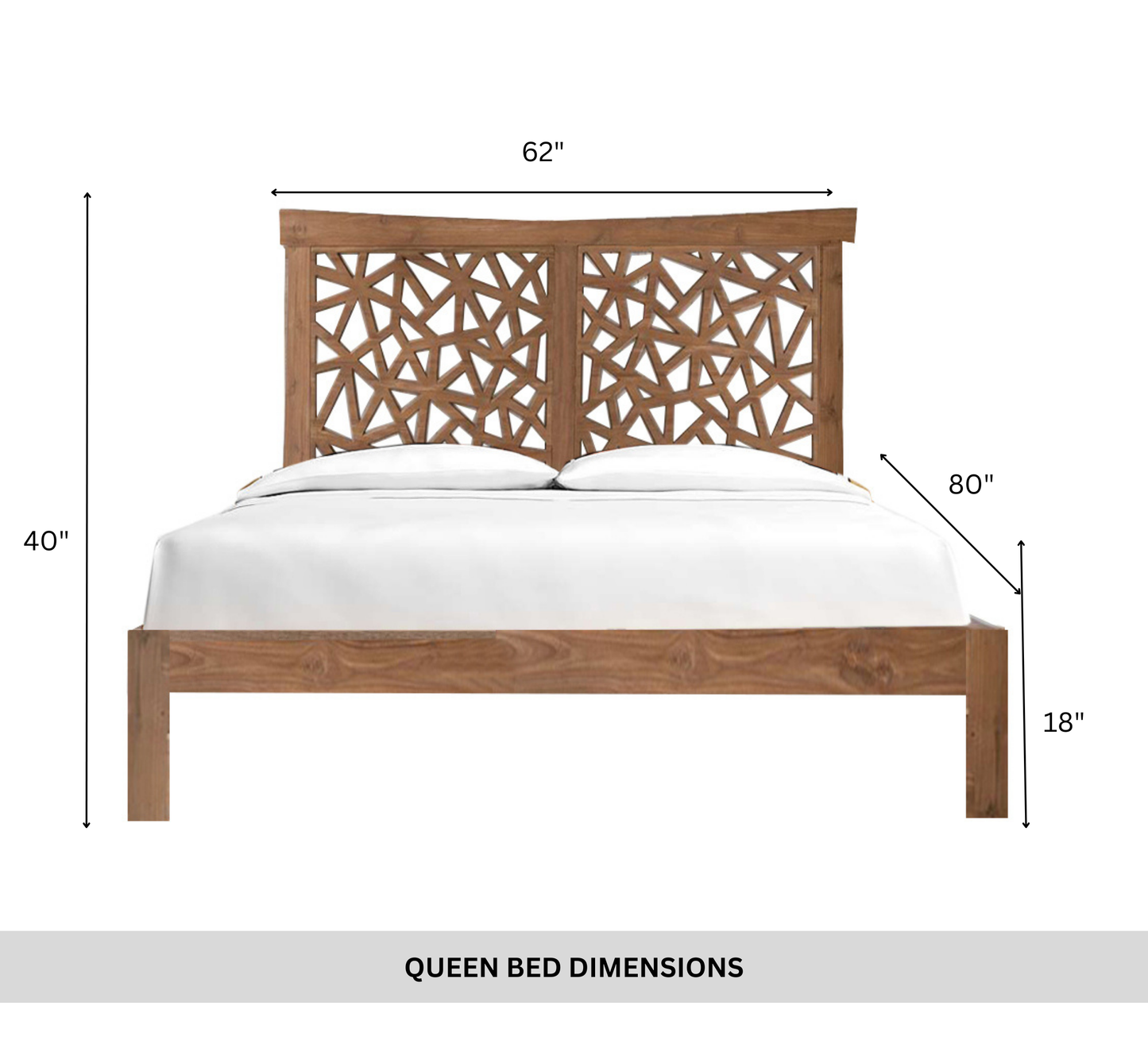 Inaya 100% Solid Wood Bed