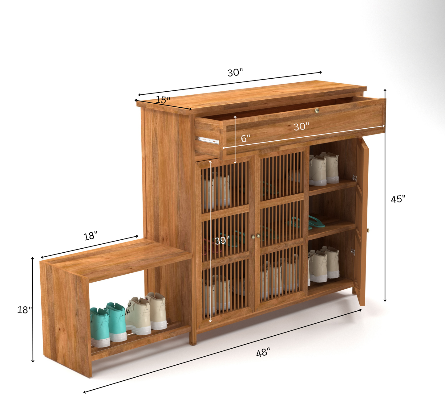 Sloan Wooden Full Size Shoe Cabinet