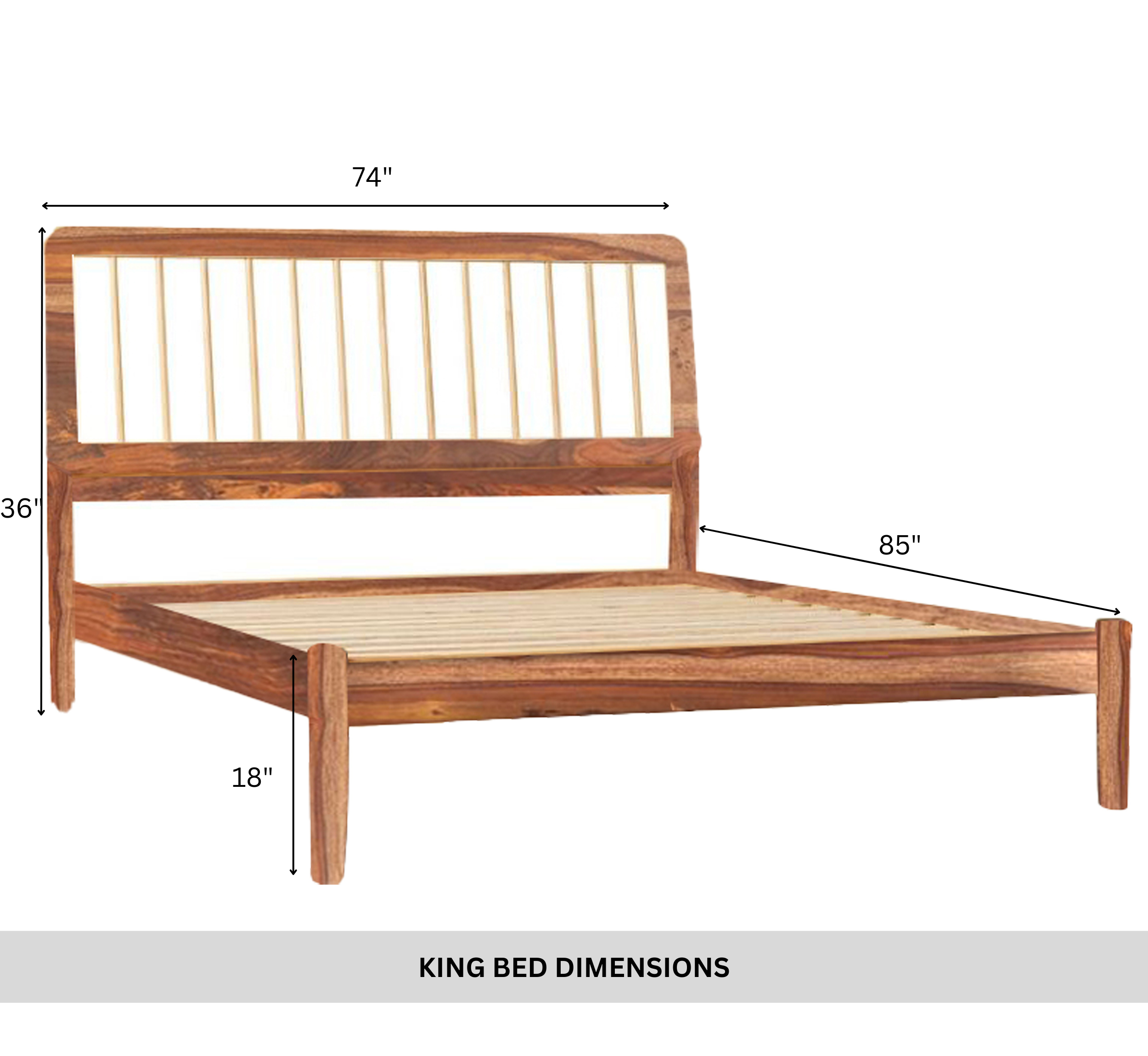 Anay 100% Solid Wood Bed