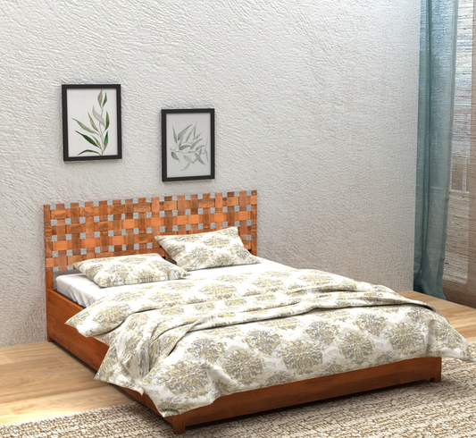 Woven 100% Solid Wood Bed