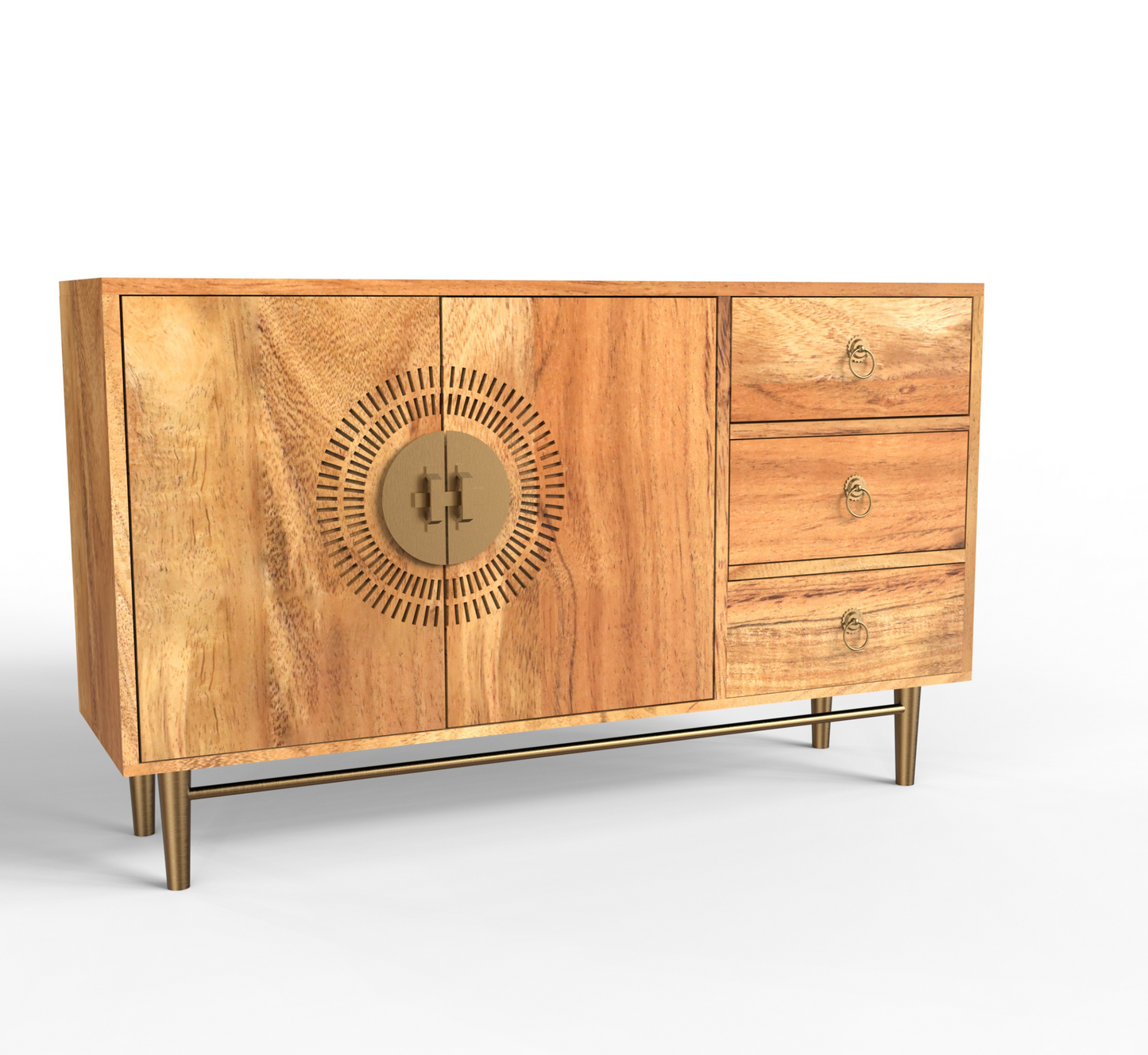 Eclectic Wooden 54" Sideboard