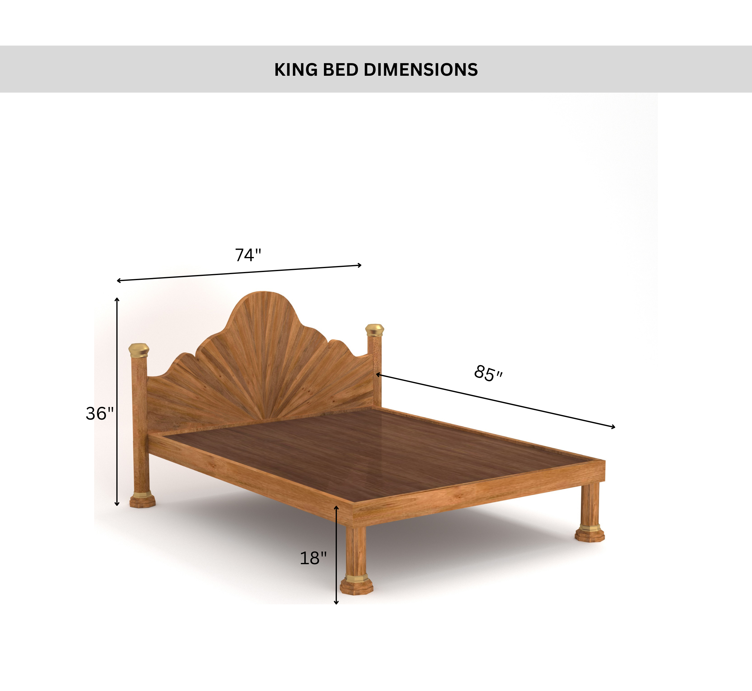 Rising 100% Solid Wood Poster Bed