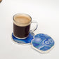 Brazilian Agate Stone Silver Plated Coaster Beautiful Coaster Fit for Tea Cups Coffee Mugs and Glasses Perfect Table Accessories Tableware Set of 2- Blue
