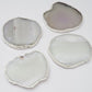 Brazilian Agate Stone Silver Plated Coaster Beautiful Coaster Fit for Tea Cups Coffee Mugs and Glasses Perfect Table Accessories Tableware Set of 4- Natural White