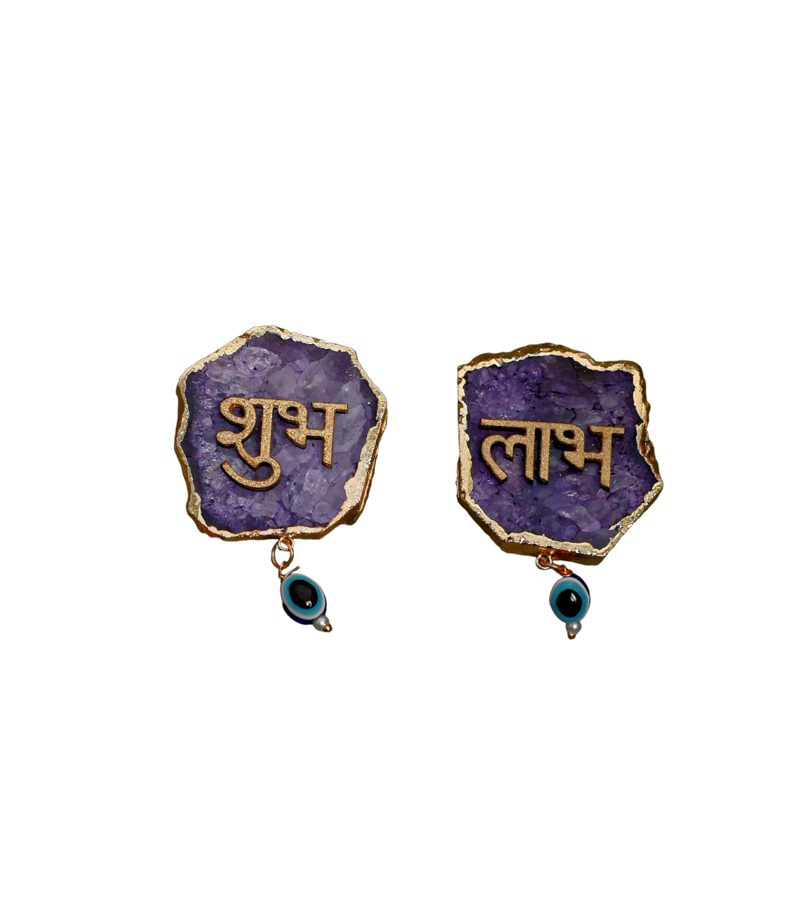Handcrafted Agate Shubh Labh Door Hangings Showpiece Perfect for Diwali Weddings or House Warmings Garland- Purple