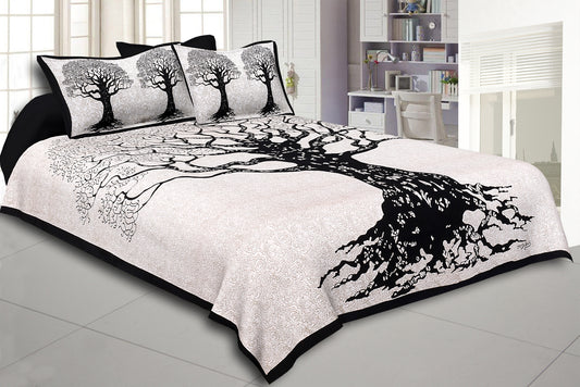 Royal Heritage Dark King Size Bedsheet with 2 Pillow Covers