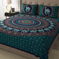 Ethnic Tiles Orange Bedsheet with 2 Pillow Covers