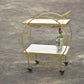Aamna 2-Tier White Marble Bar Trolley