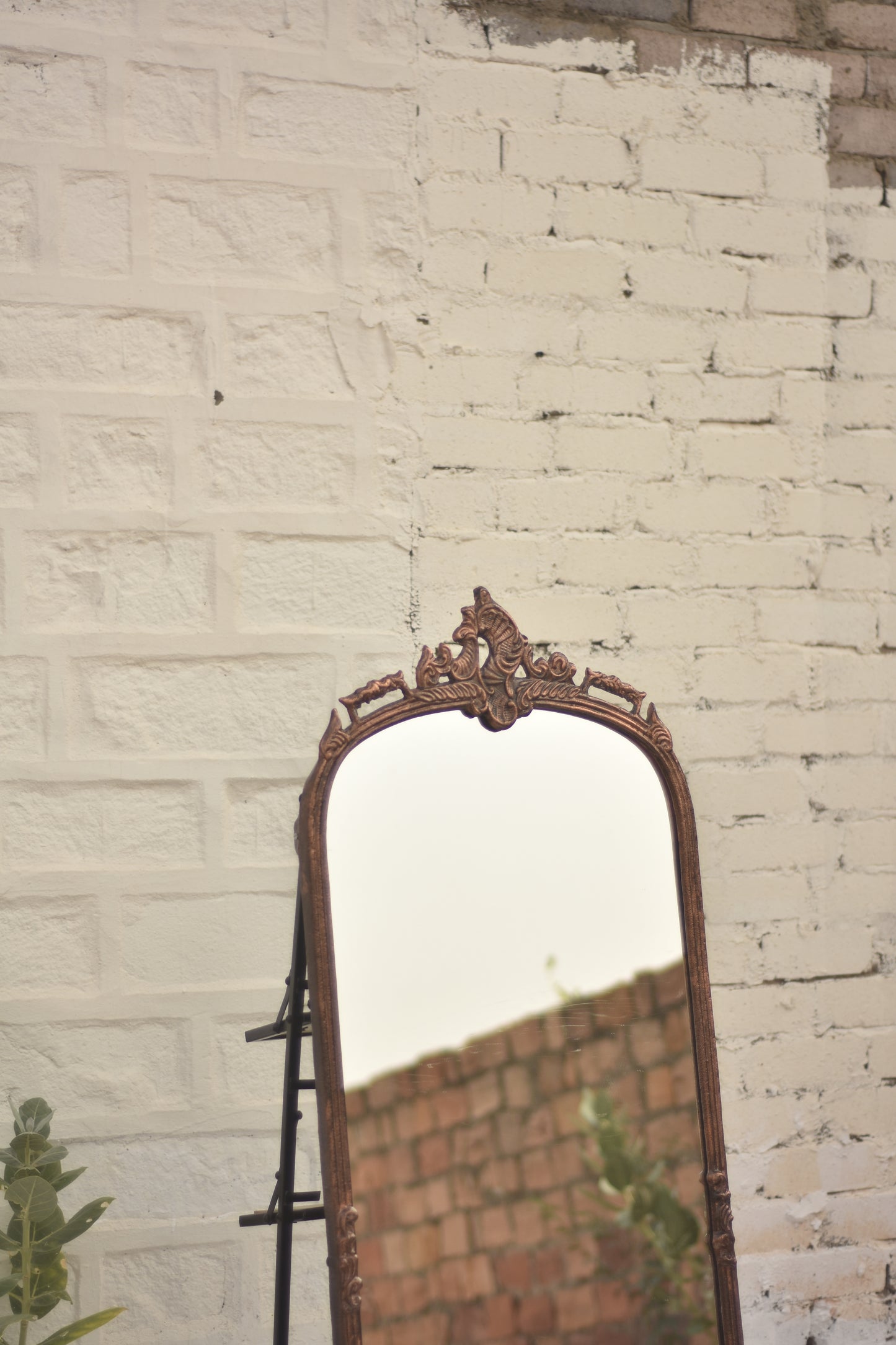 Victorian Arched Full-length Mirror with Stand
