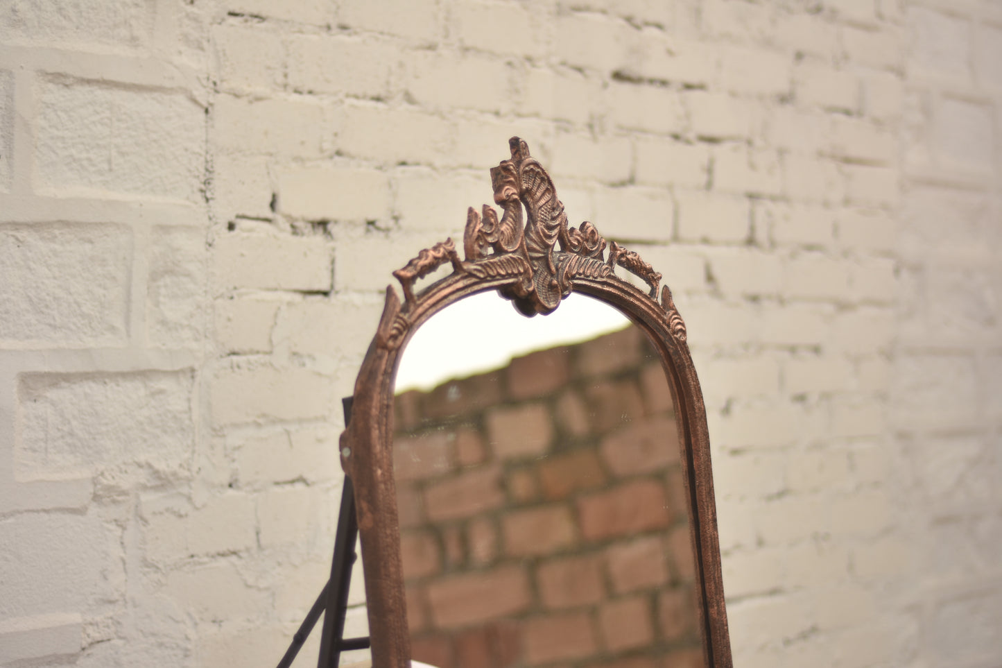 Victorian Arched Full-length Mirror with Stand