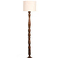 Dark Brown Floor Lamp with White Cotton Shade