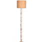 Distress White Floor Lamp with White Cotton Shade