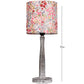 Distress White Wooden Lamp with Tiny Flowers Shade