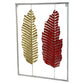 Red , Yellow & Gold Rectangular Leaves Wall Decor Set of 3