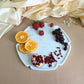 Marble Platter 12 Inches Decorative Hexagon Shape Platter Fruit Dessert Cup Cake for Birthday Anniversary- White