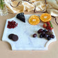 Marble Platter 12 Inches Decorative Octagon Shape Platter Fruit Dessert Cup Cake for Birthday Anniversary- White