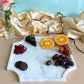 Marble Platter 8 Inches Decorative Octagon Shape Platter Fruit Dessert Cup Cake for Birthday Anniversary- White