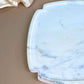 Marble Platter 10 Inches Decorative Cross Shape Platter Fruit Dessert Cup Cake for Birthday Anniversary- White