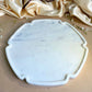 Marble Platter 10 Inches Decorative Hexagon Shape Platter Fruit Dessert Cup Cake for Birthday Anniversary- White