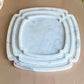 Marble Platter Decorative Cross Shape Platter Set of 3 Fruit Dessert Cup Cake for Birthday Anniversary- White