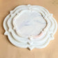Marble Platter Decorative Floral Shape Platter Set of 3 Fruit Dessert Cup Cake for Birthday Anniversary- White