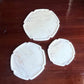 Marble Platter Decorative Hexagon Shape Platter Set of 3 Fruit Dessert Cup Cake for Birthday Anniversary- White