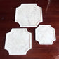Marble Platter Decorative Octagon Shape Platter Set of 3 Fruit Dessert Cup Cake for Birthday Anniversary- White