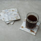 Mother of Pearl Coaster Set of 4 for Tea Coffee Cocktail Handmade MOP Coaster for Hot & Cold Drinks Coaster for Dining Table Home and Office Square- Off White